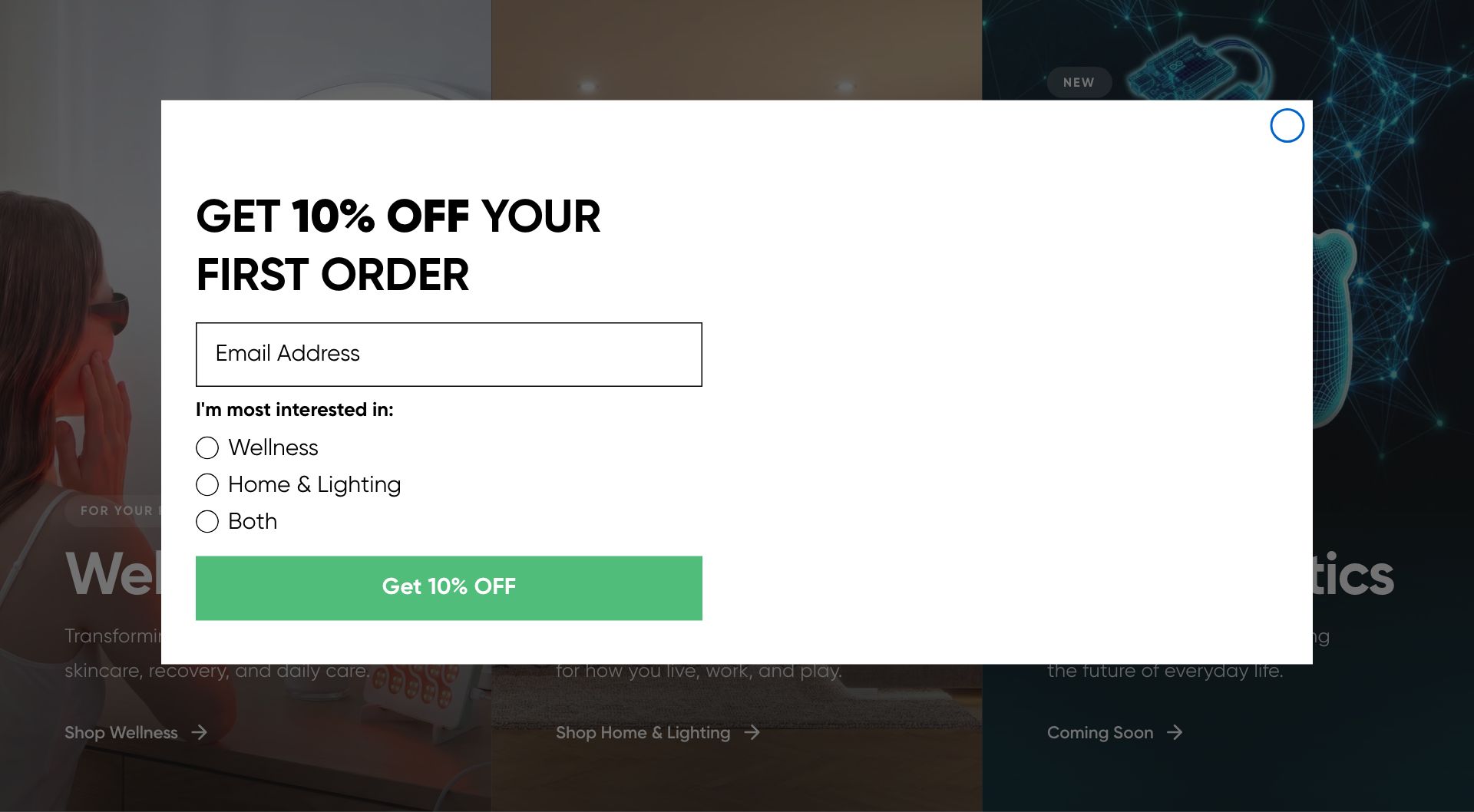 Live capture of the Brand Segment Portal section
