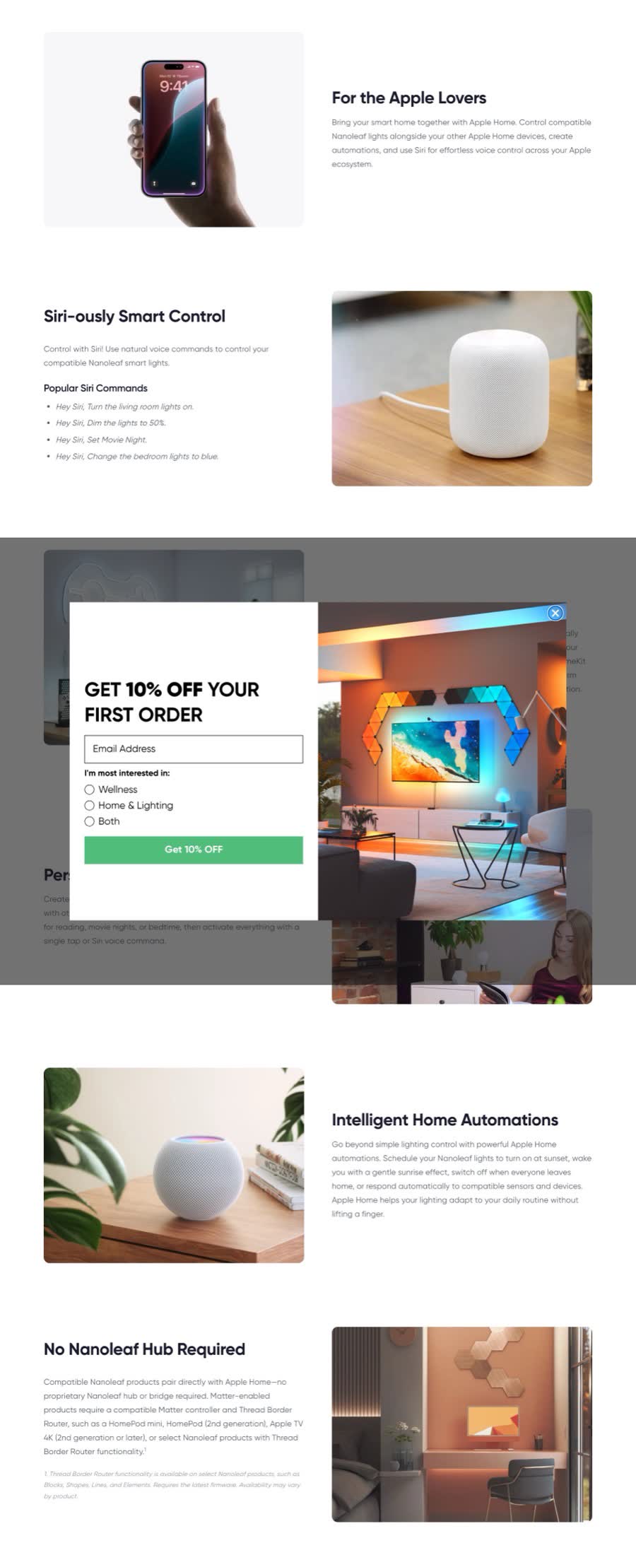 Live capture of the Integration Features section