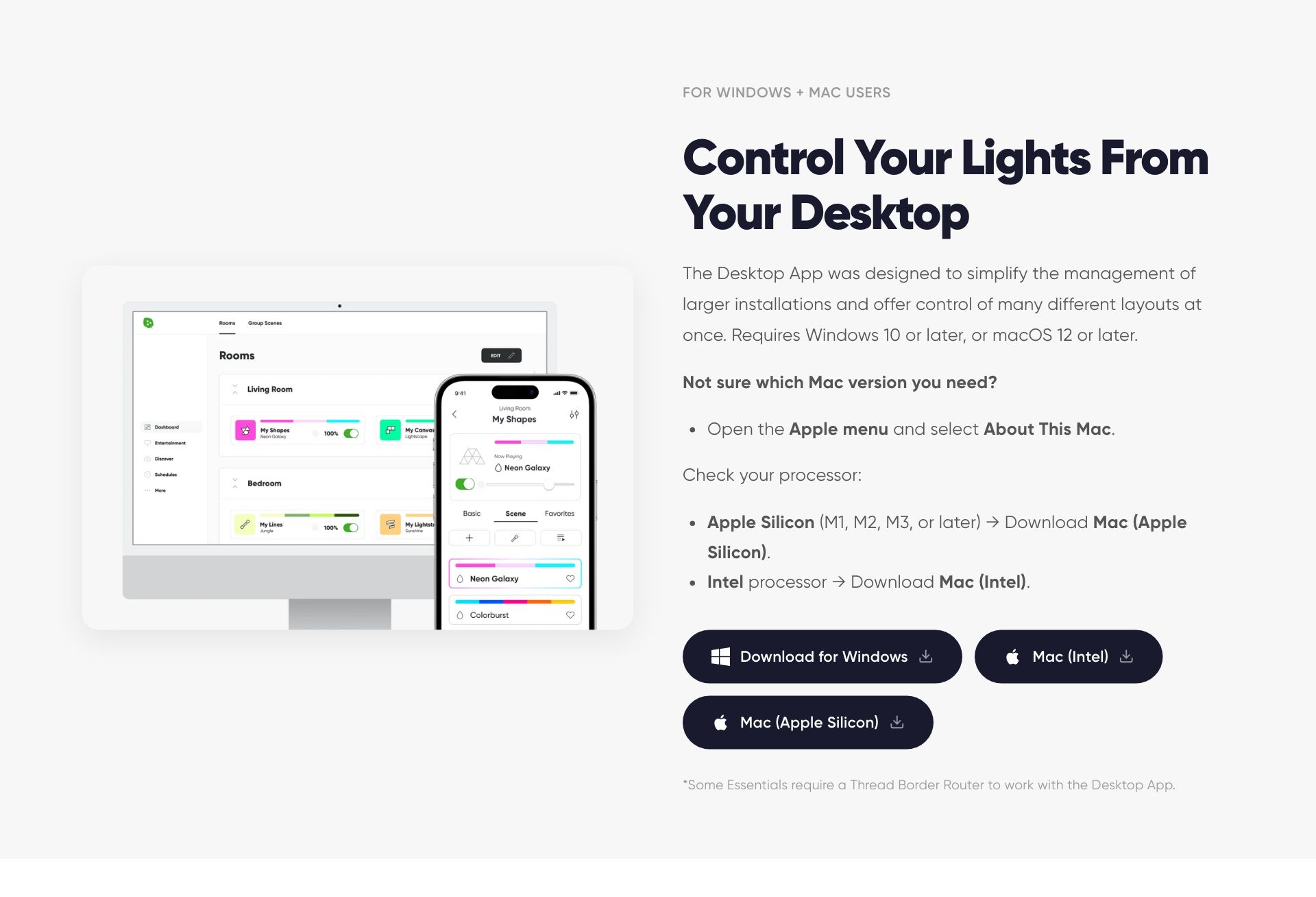 Live capture of the App Hero section