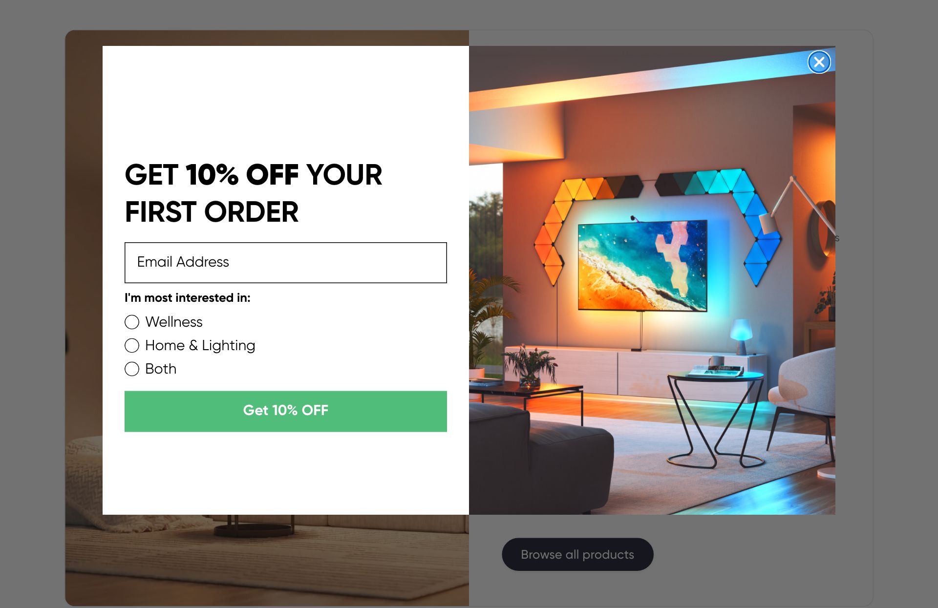 Live capture of the Why Nanoleaf section